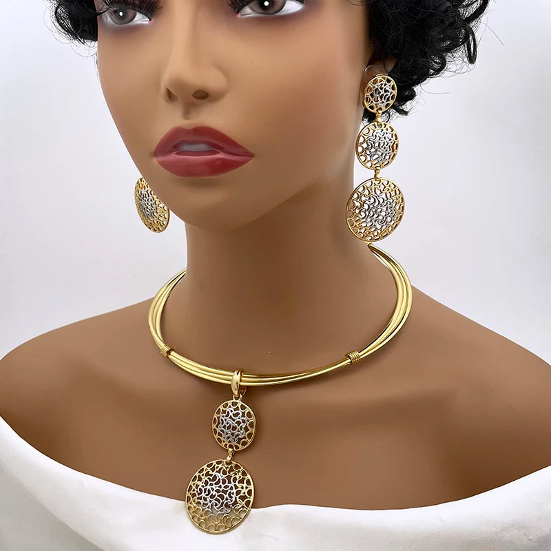Women's Two-Tone Luxury Jewellery Set. TrenLux Wear