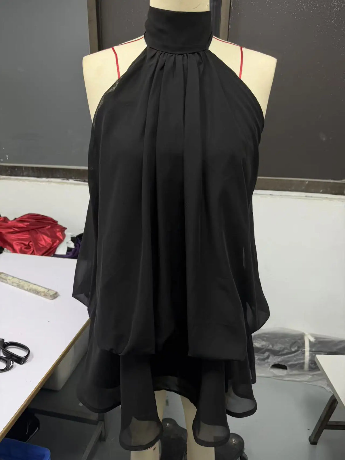 Women's polyester backless slim-fit A-line beach dress by The Glow Sanctuary, featuring a stylish, flowy design for warm weather.
