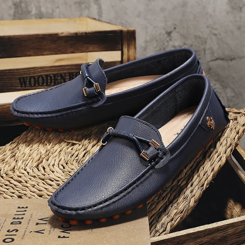 Men's Metal-Detail Slip-On Loafers