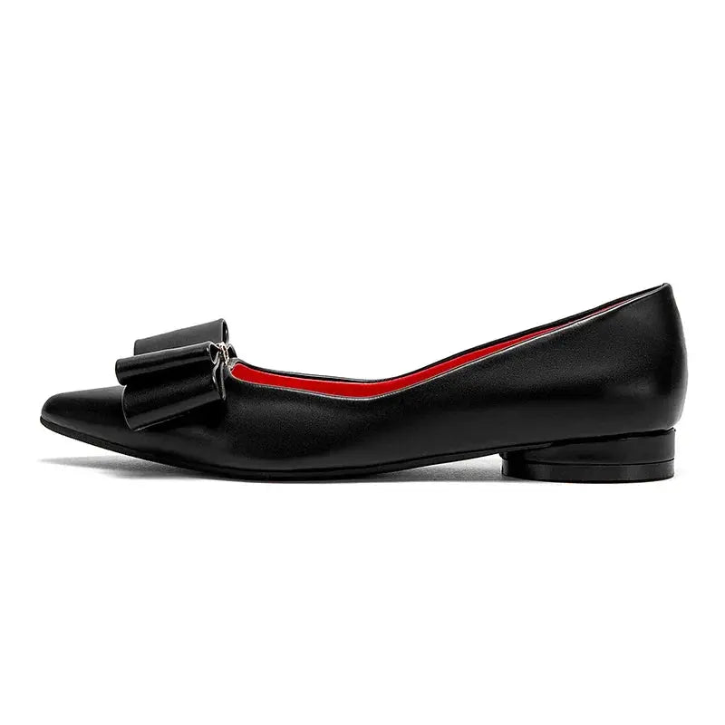 TrenLux Wear Women's Pointed-Toe Bow Flat Shoes — Luxury PU Leather Flats, Sizes 36–42 TrenLux Wear