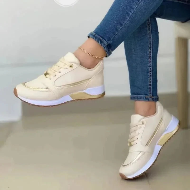 Women's lace-up casual sneakers by TrendLux Wear with height-increasing insoles and stylish design.