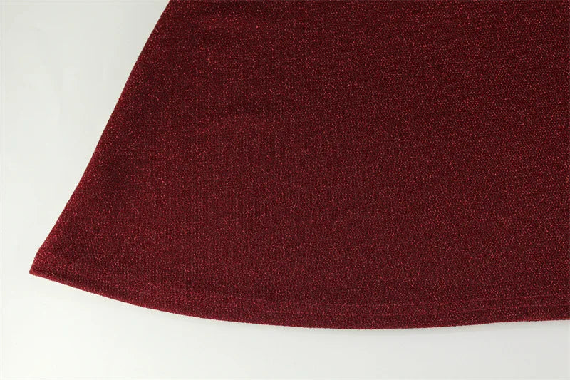 Red Sequin High-Neck Bodycon Maxi Dress