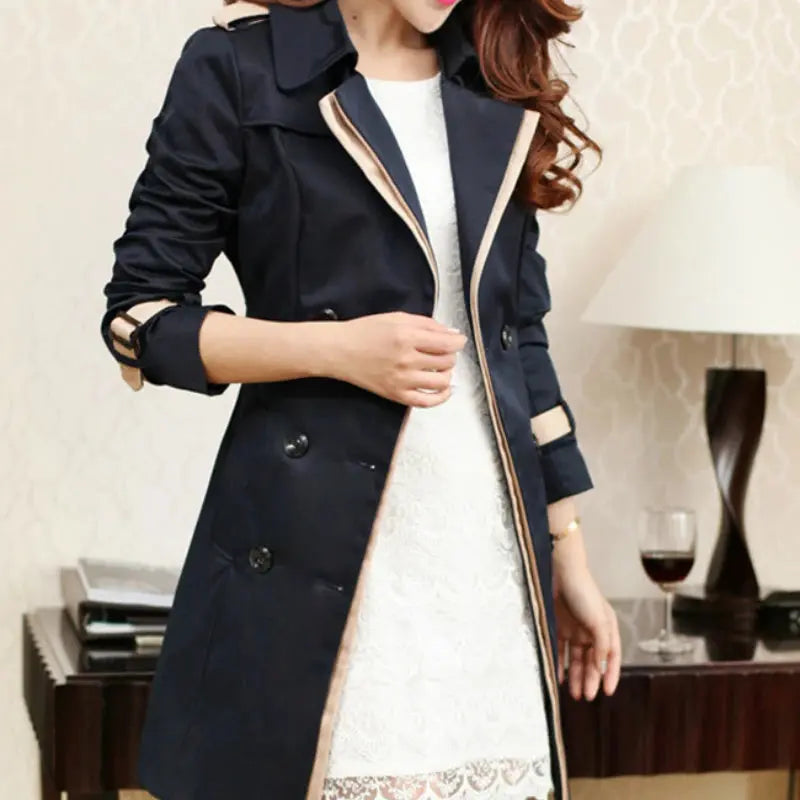 TrenLux Wear Women's Double-Breasted Long Trench Coat — Casual Windbreaker, Sizes S–3XL TrenLux Wear