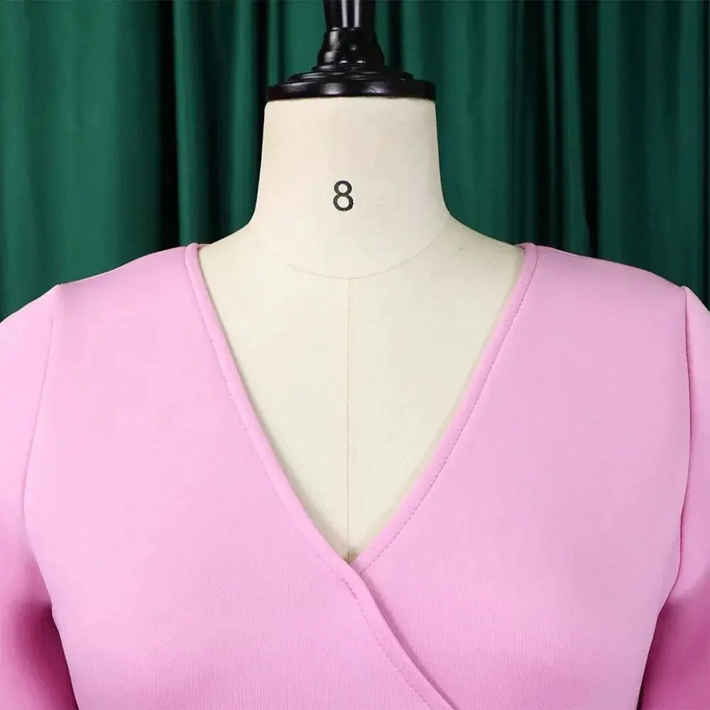 Women's high waist polyester flare sleeve pleated A-line midi dress by The Glow Sanctuary, shown in stylish design.