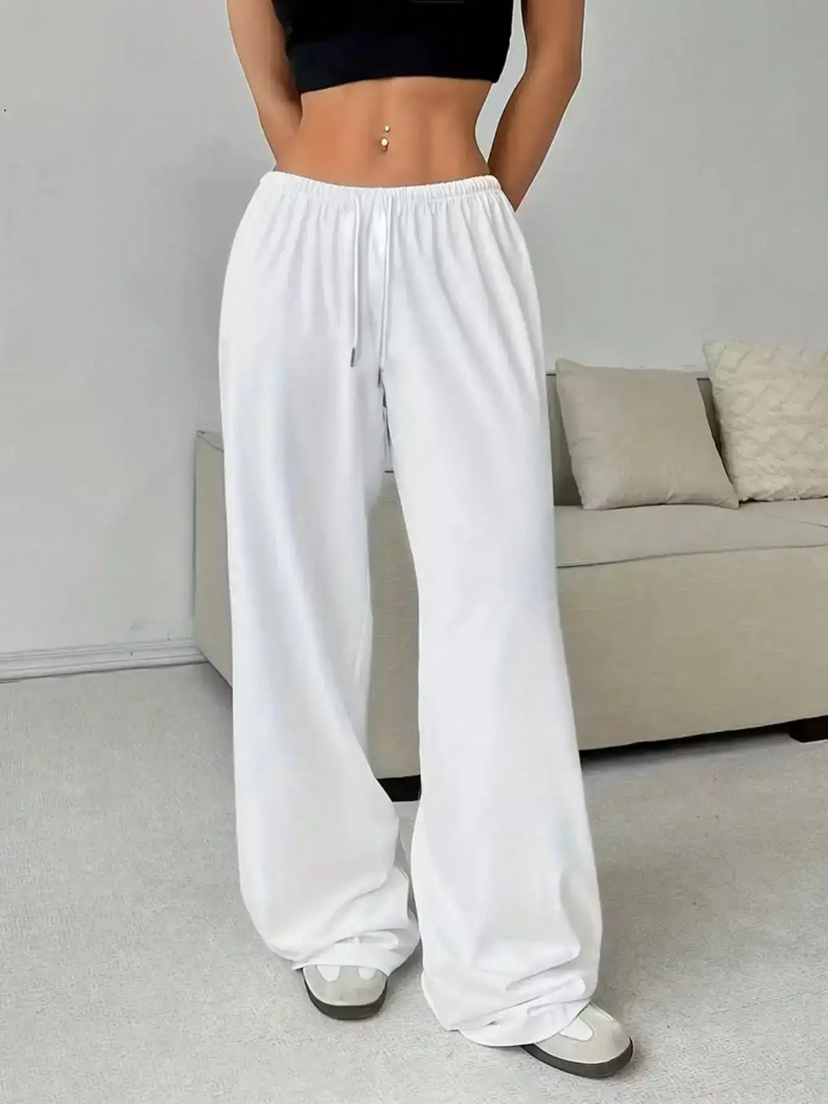 Casual wide-leg jogging pants for women by TrendLux Wear, featuring a comfortable fit and relaxed style in soft fabric
