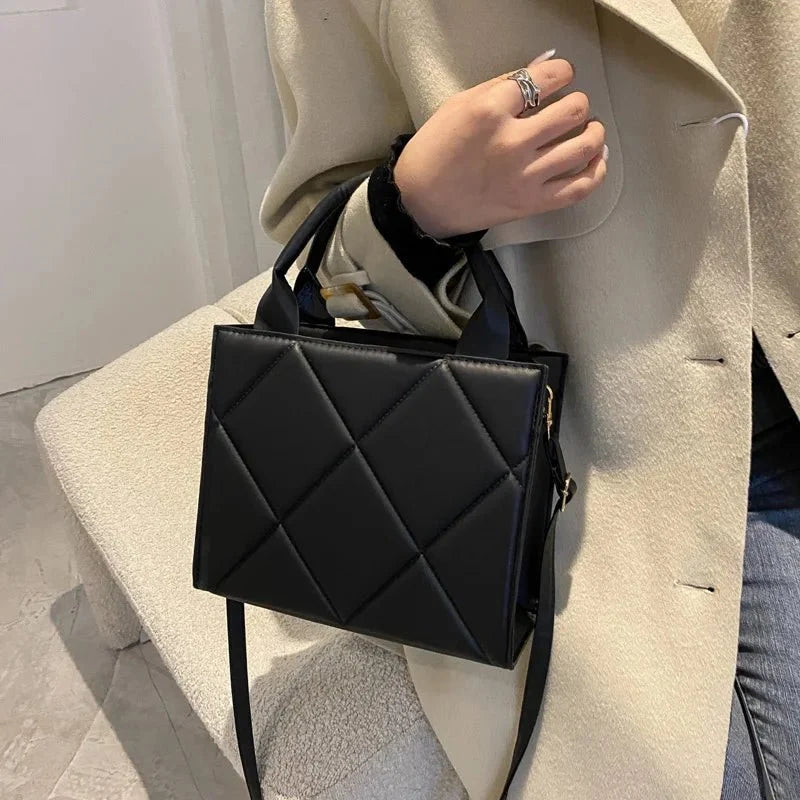 Women’s large capacity plaid casual handbag by TrendLux Wear, featuring a stylish design and spacious interior for everyday use.