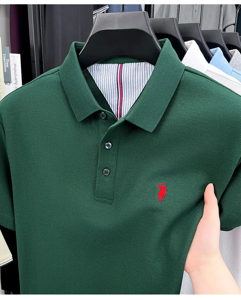 Men's Embroidered Cotton Golf Polo