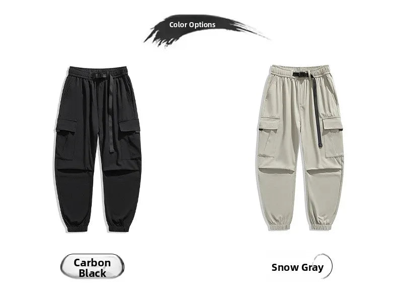 Men's wide leg casual trousers by TrendLux Wear, high street loose fit multi-pocket pants, available in six colors.