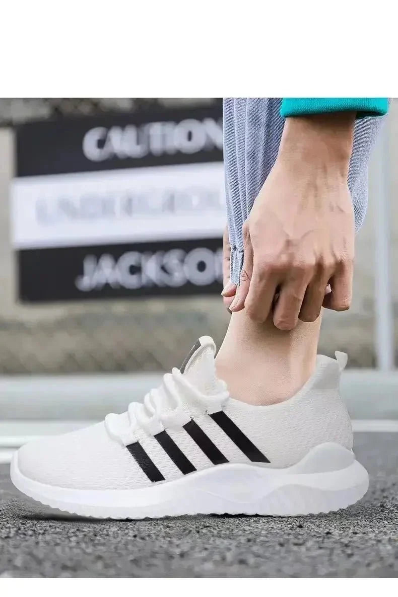 Men's breathable air mesh tennis shoes by TrendLux Wear, lightweight outdoor trainers with ventilated design and durable sole.