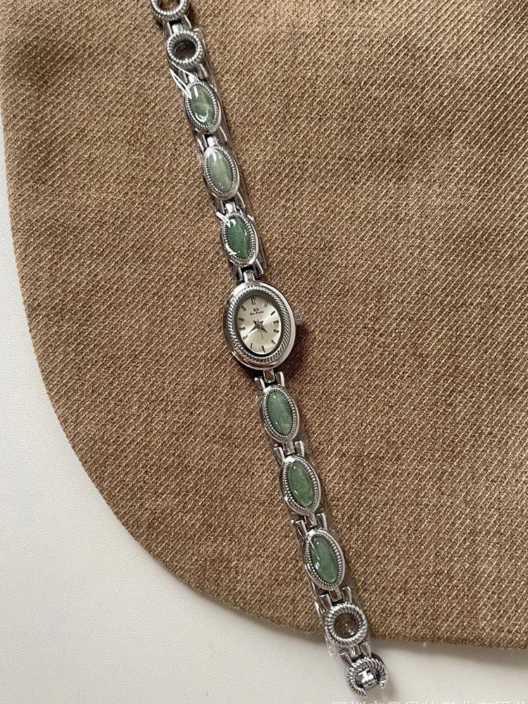 TrendLux Women's Luxury Jade Green Jewelry Bracelet Quartz Dress Wristwatch