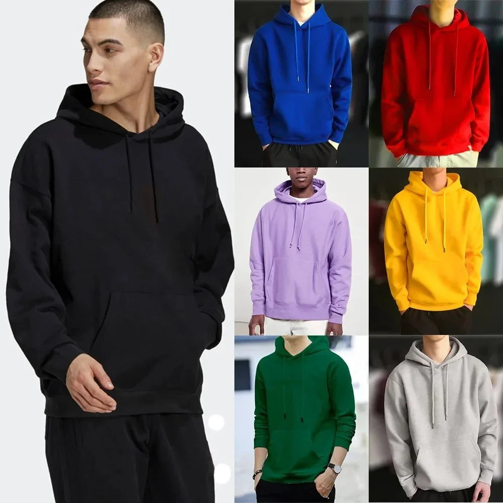 Men's TrendLux Wear Harajuku hoodie in casual streetwear style, shown in a relaxed fit with a hood and long sleeves.