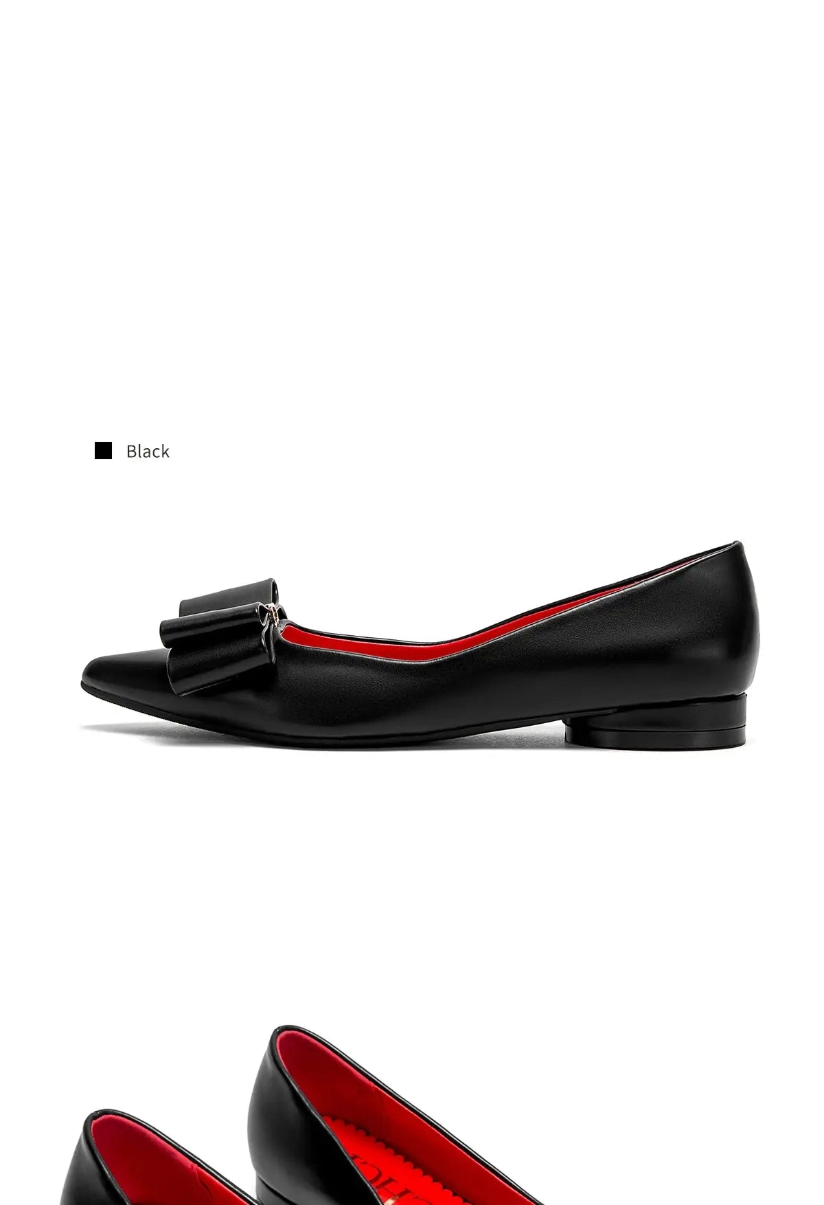 Women's pointed-toe bow flat shoes by TrendLux Wear, stylish slip-on footwear with elegant bow detail for casual or office wear.