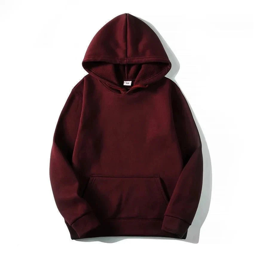 Unisex heavyweight American high street hoodie by TrendLux Wear in plus size fleece pullover, shown in a cozy, relaxed fit.