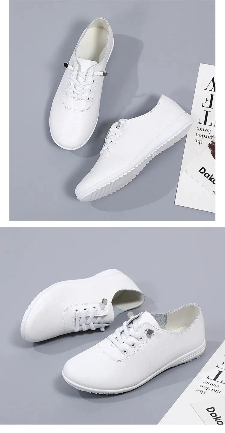 TrenLux Wear Women's Lace-Up Leather Loafers — Soft Moccasin Flat Shoes for Spring & Autumn TrenLux Wear