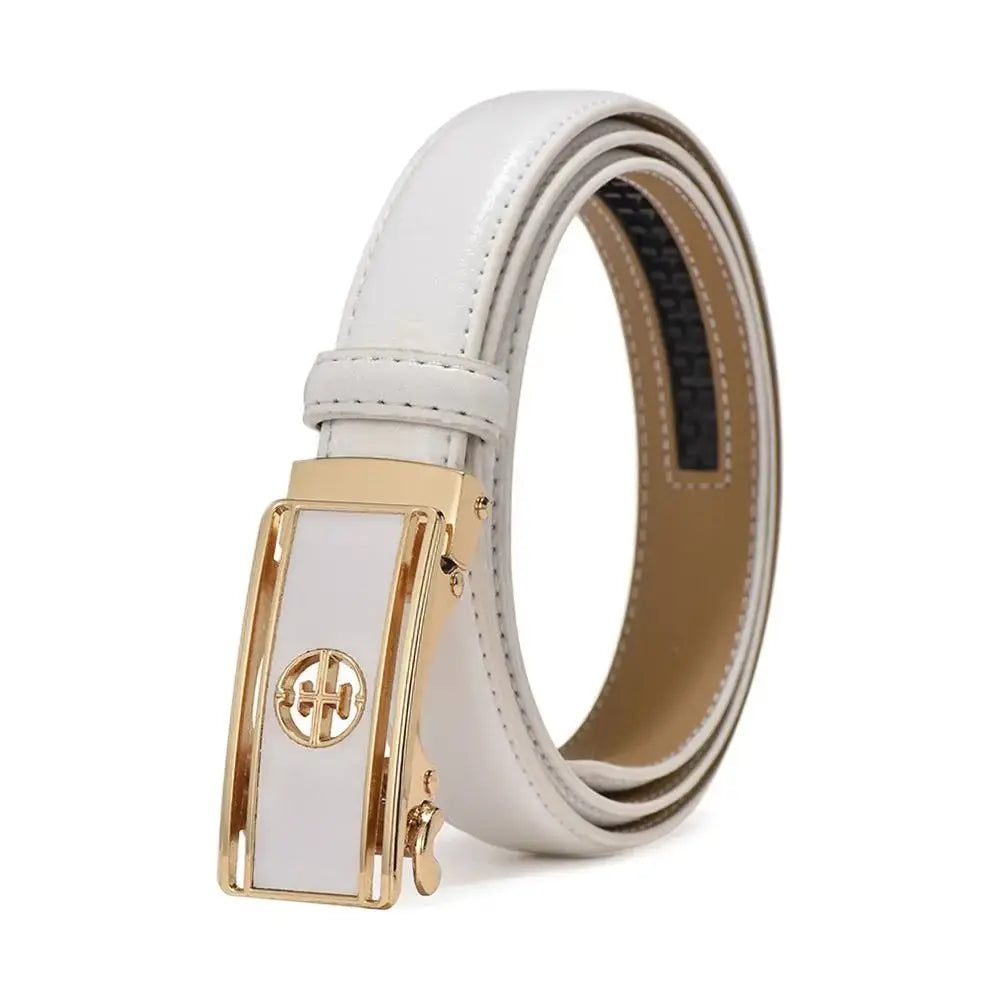 Women's Luxury Genuine Leather Belt — Automatic Buckle Waistband (105 cm) TrenLux Wear