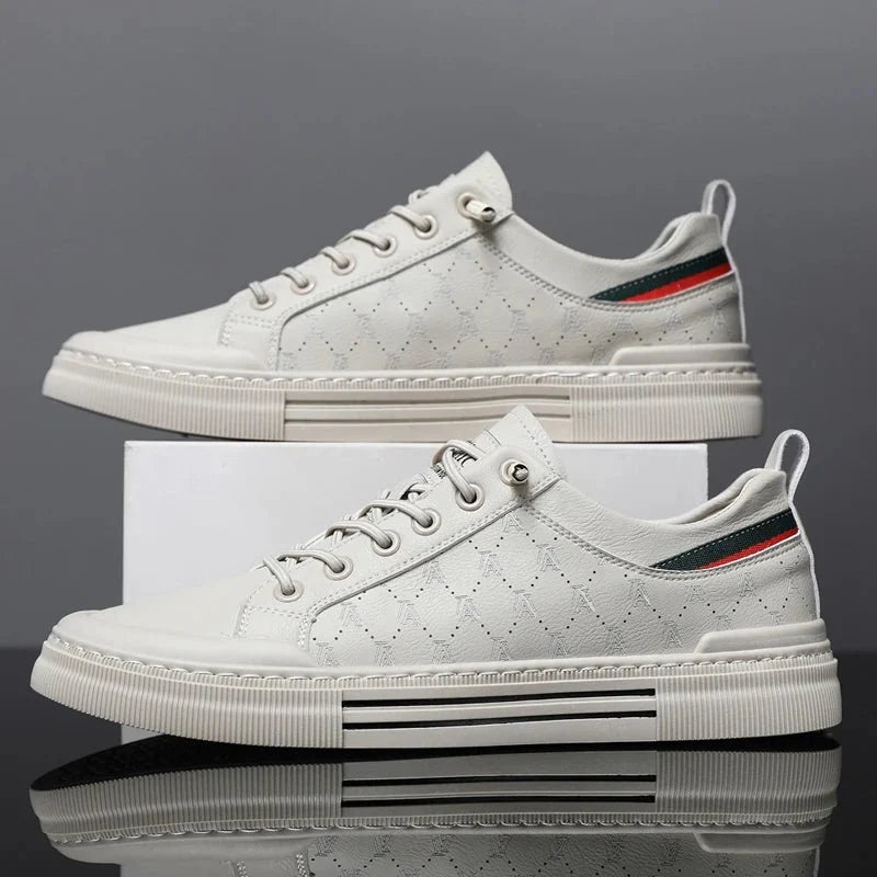 Men's waterproof all-season sport sneakers by TrendLux Wear, low-top lace-up shoes with breathable design and durable outsole.
