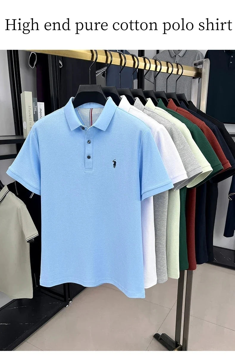 Men's Embroidered Cotton Golf Polo