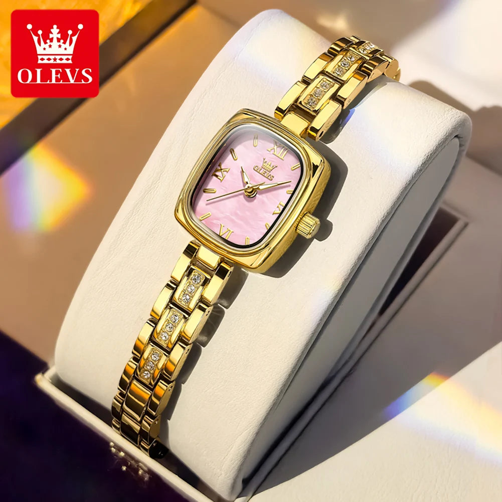 TrendLux OLEVS Women's Luxury Square Bracelet Luminous Waterproof Quartz Dress Watch