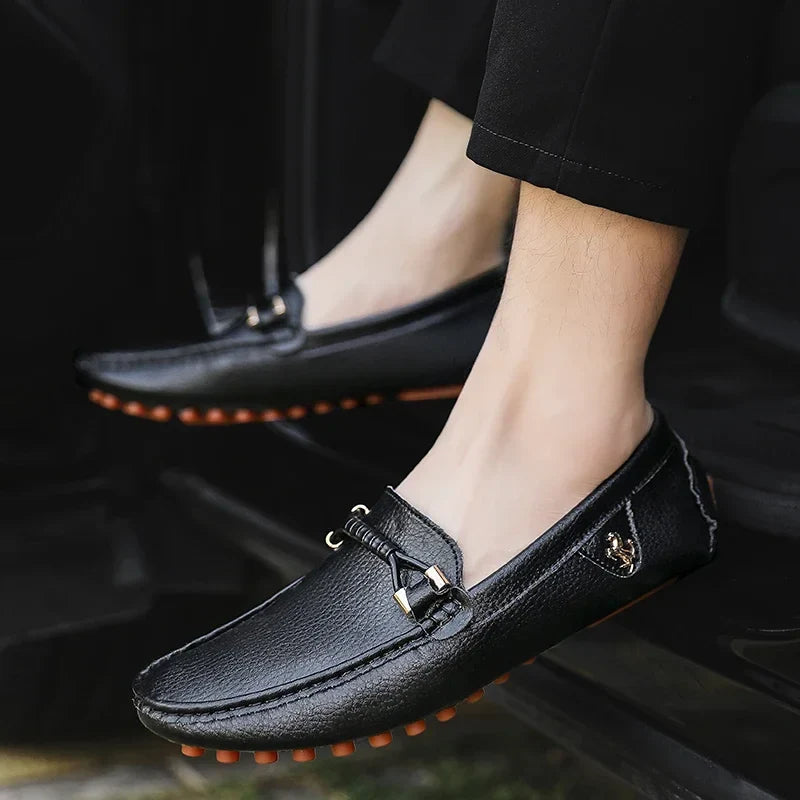 Men's Metal-Detail Slip-On Loafers