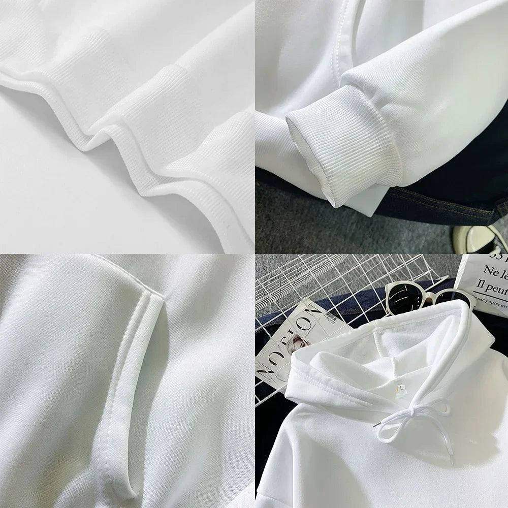 Men's Harajuku hoodie by TrendLux Wear, casual streetwear sweatshirt in multiple colors, showing front view with hood and logo details.