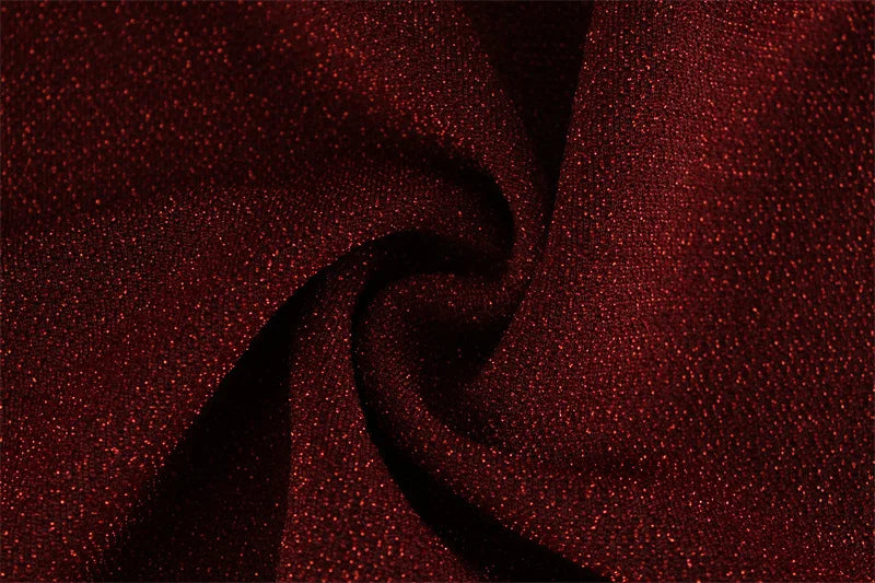 Red Sequin High-Neck Bodycon Maxi Dress