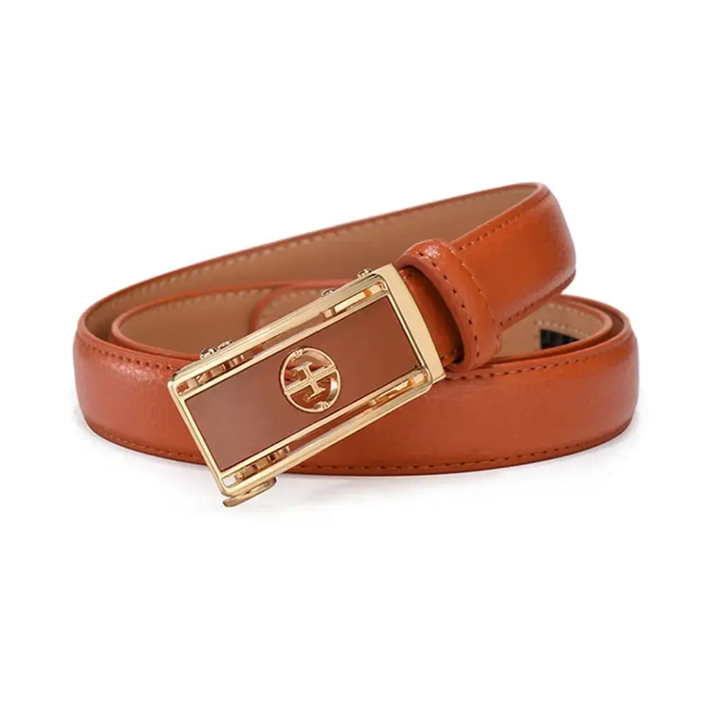 Women's Luxury Genuine Leather Belt — Automatic Buckle Waistband (105 cm) TrenLux Wear