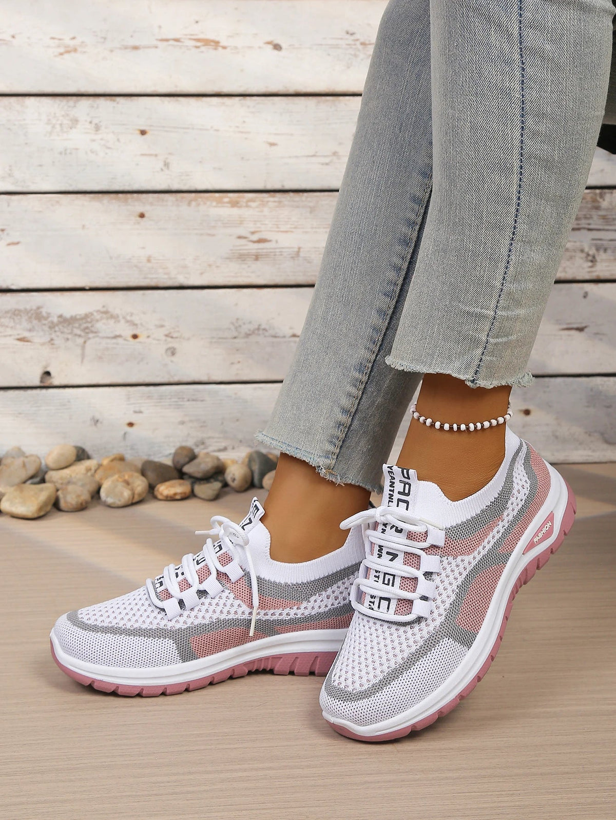 Women's Two-Tone Casual Sneakers | Lace-Up Fabric Low-Top Shoes | Summer 2026 - TrendLux Wear