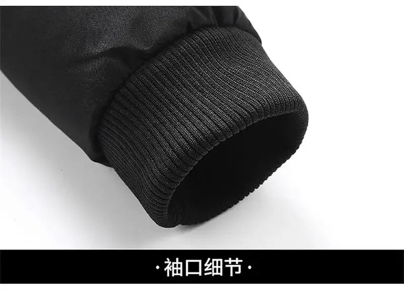 Men's Thick Warm Puffer Bomber Jacket – Winter Down Parka Coat