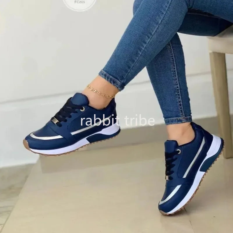 TrenLux Wear Women's Lace-Up Height-Increasing  Casual Sneakers TrenLux Wear