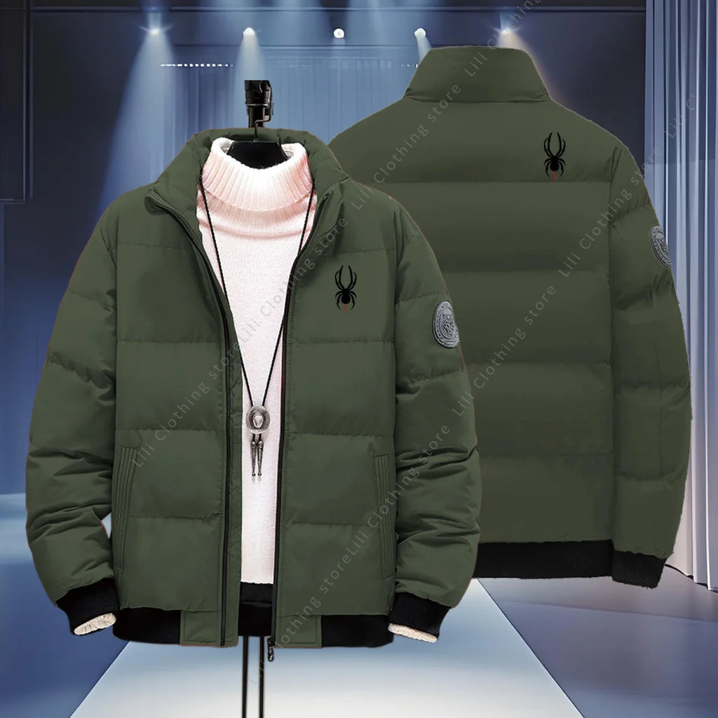 Men's Thick Warm Puffer Bomber Jacket – Winter Down Parka Coat