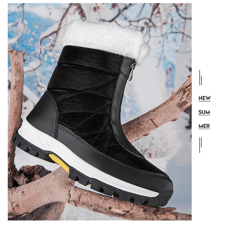 Women’s Fleece-Lined Winter Snow Boots – Non-Slip Warm High-Top Walking Boots