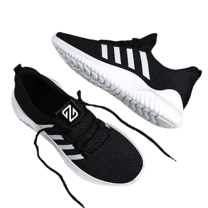 Men's breathable air mesh tennis shoes by TrendLux Wear, lightweight outdoor athletic trainers with ventilated mesh uppers.
