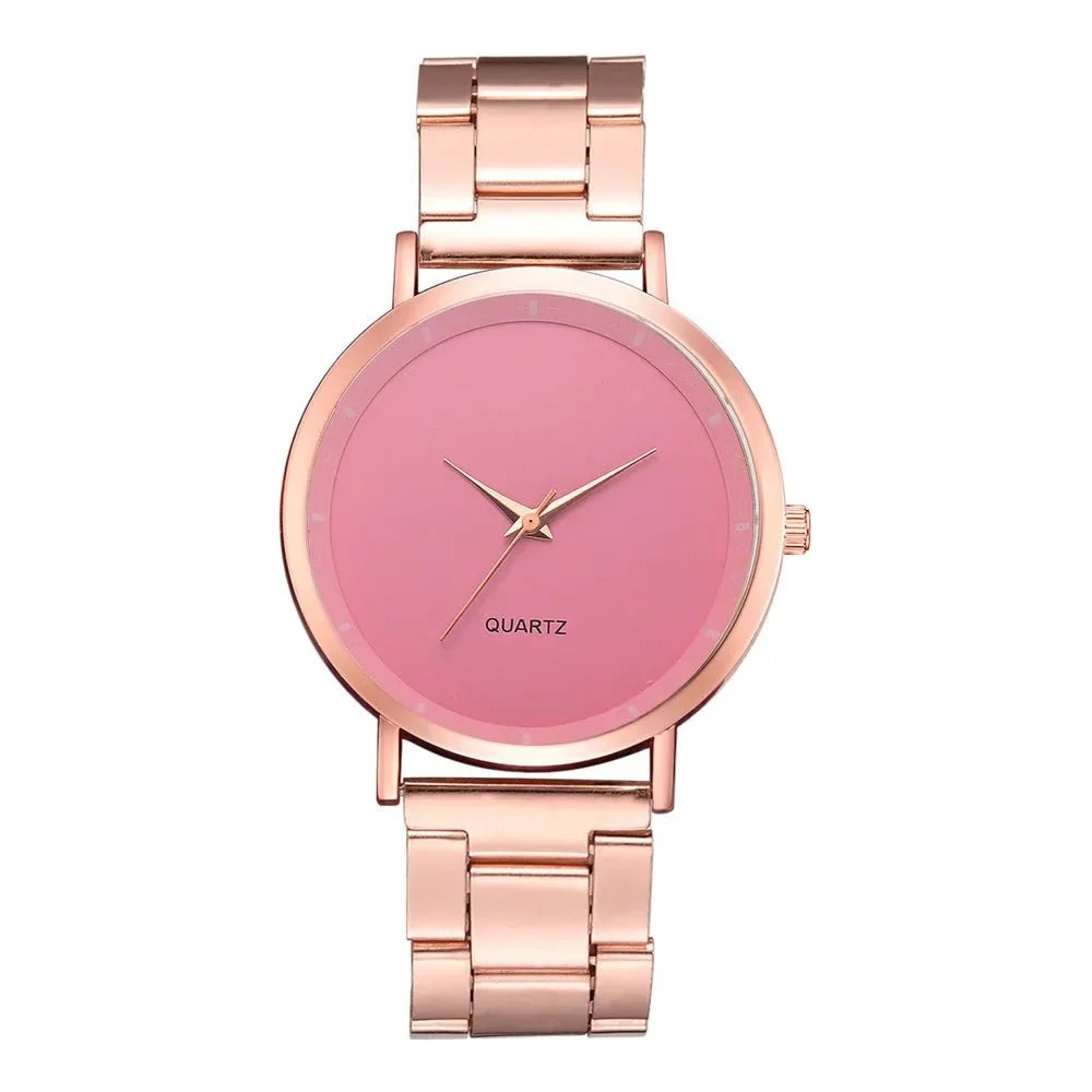 Women's rose gold stainless steel watch by TrendLux Wear with a sleek, modern design and a polished finish.