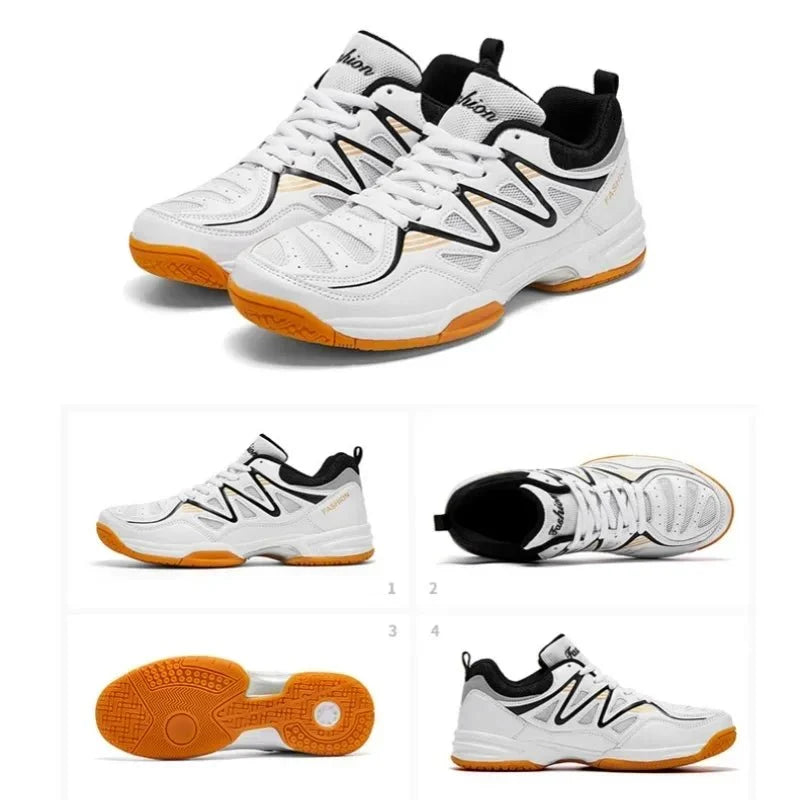 Unisex breathable athletic court sneakers by TrendLux Wear, suitable for tennis and volleyball, in size range 35-50.