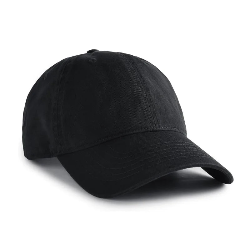 Unisex Korean style cotton curved brim baseball cap by TrendLux Wear in soft fabric, shown in various angles with 19 color options.