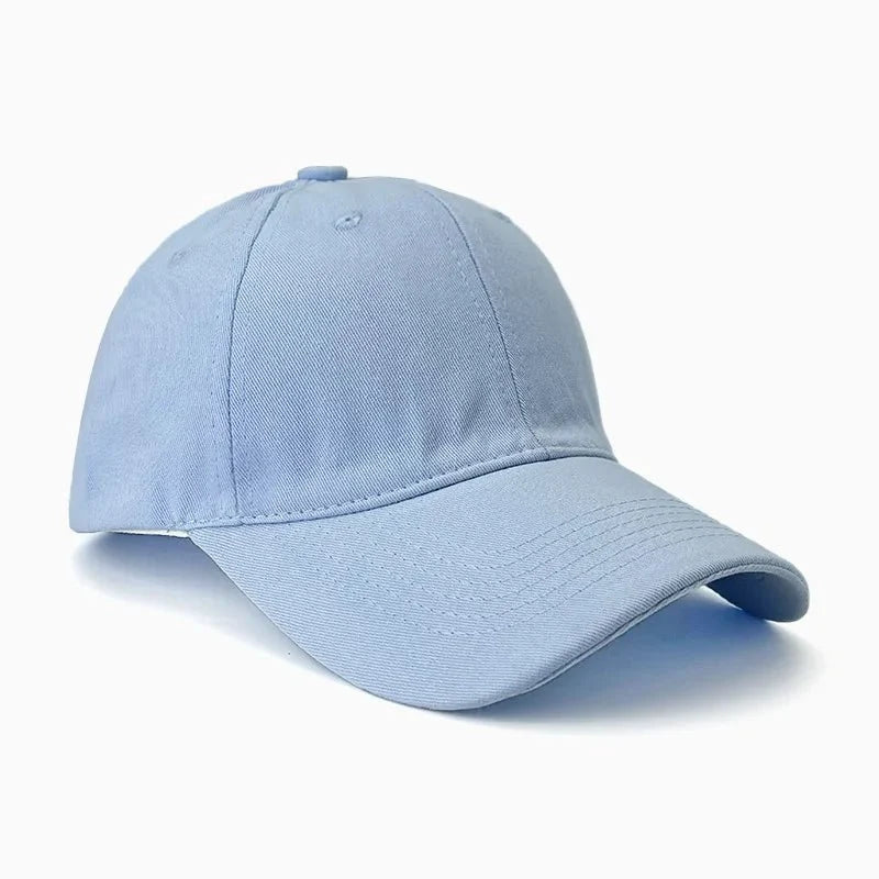 Unisex TrendLux Wear cotton curved brim baseball cap in soft fabric, available in 19 colors, Korean style, stylish headwear.