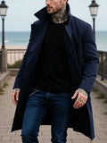 Men's Double Breasted Wool Mid-Length Overcoat – Warm Lapel Street Coat