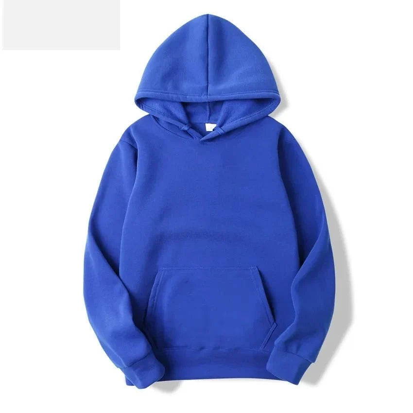 Unisex plus size heavyweight fleece hoodie by TrendLux Wear in black, featuring a comfortable pullover design and adjustable drawstrings.