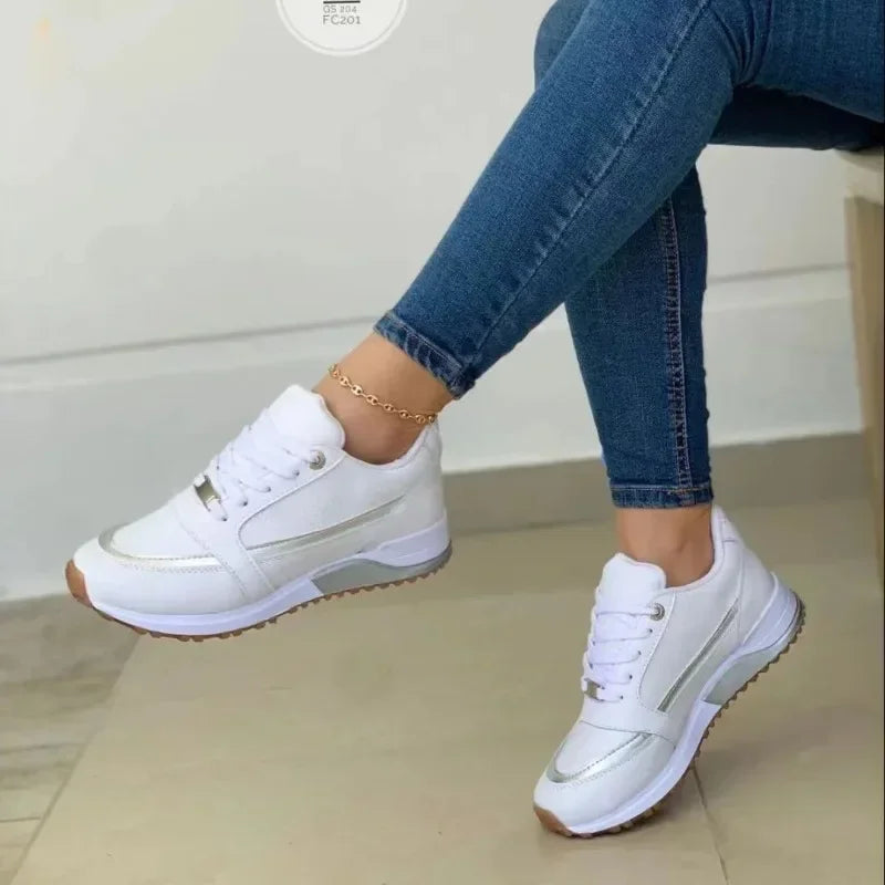 TrenLux Wear Women's Lace-Up Height-Increasing  Casual Sneakers TrenLux Wear