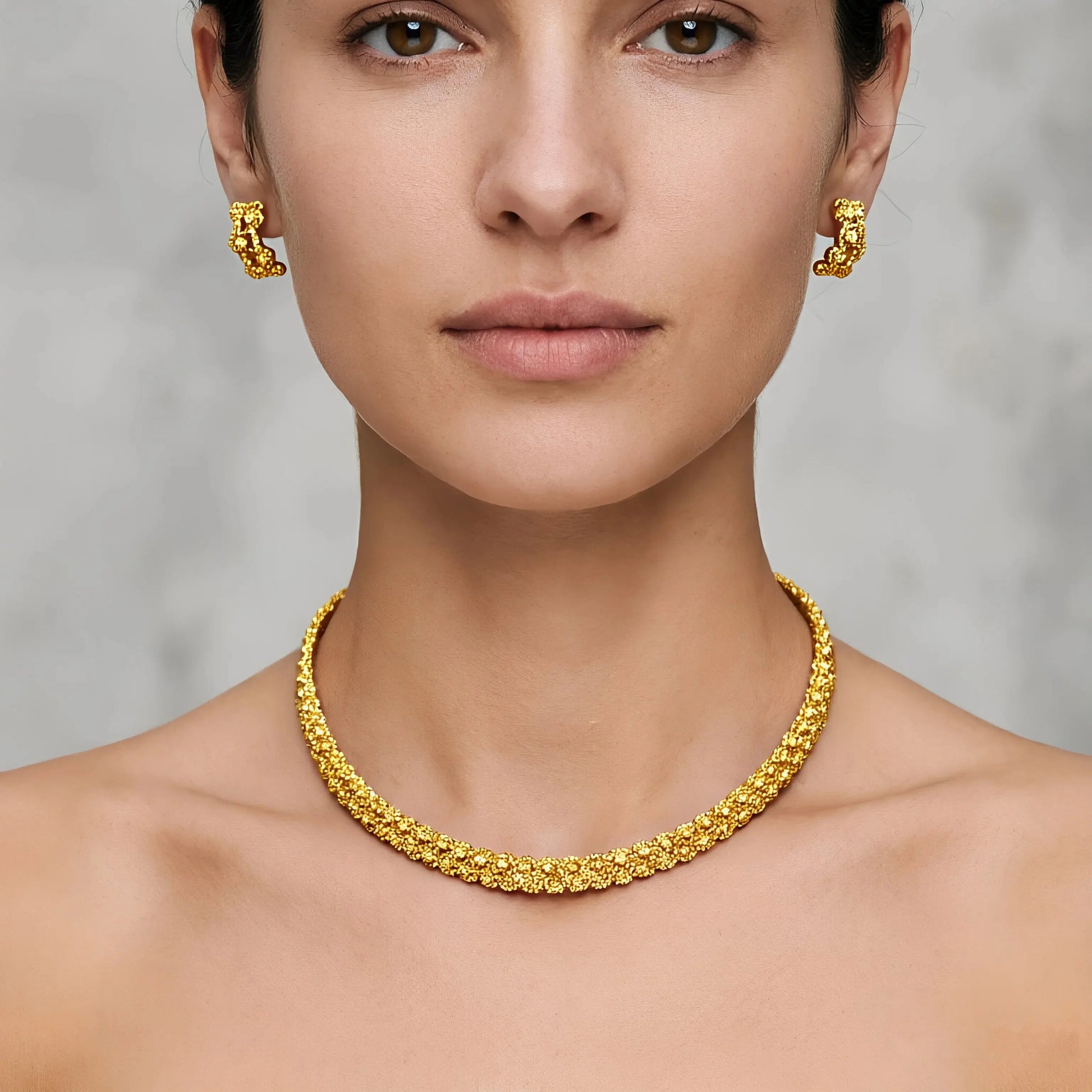 Women's Gold Plated Charm Jewellery Set — Necklace, Bracelet, Ring & Earrings for Party & Wedding TrenLux Wear
