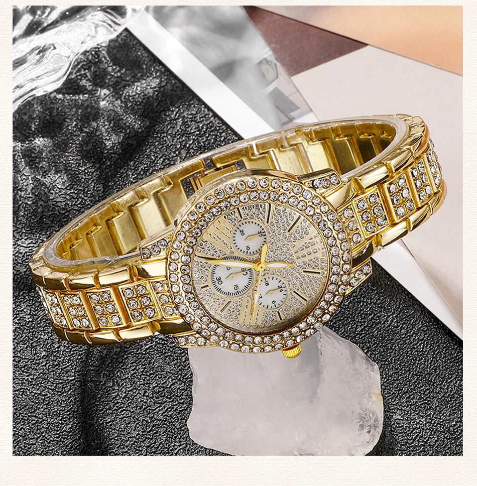TrenLux Wear Women's Rhinestone Quartz Watch & Jewellery Set. TrenLux Wear