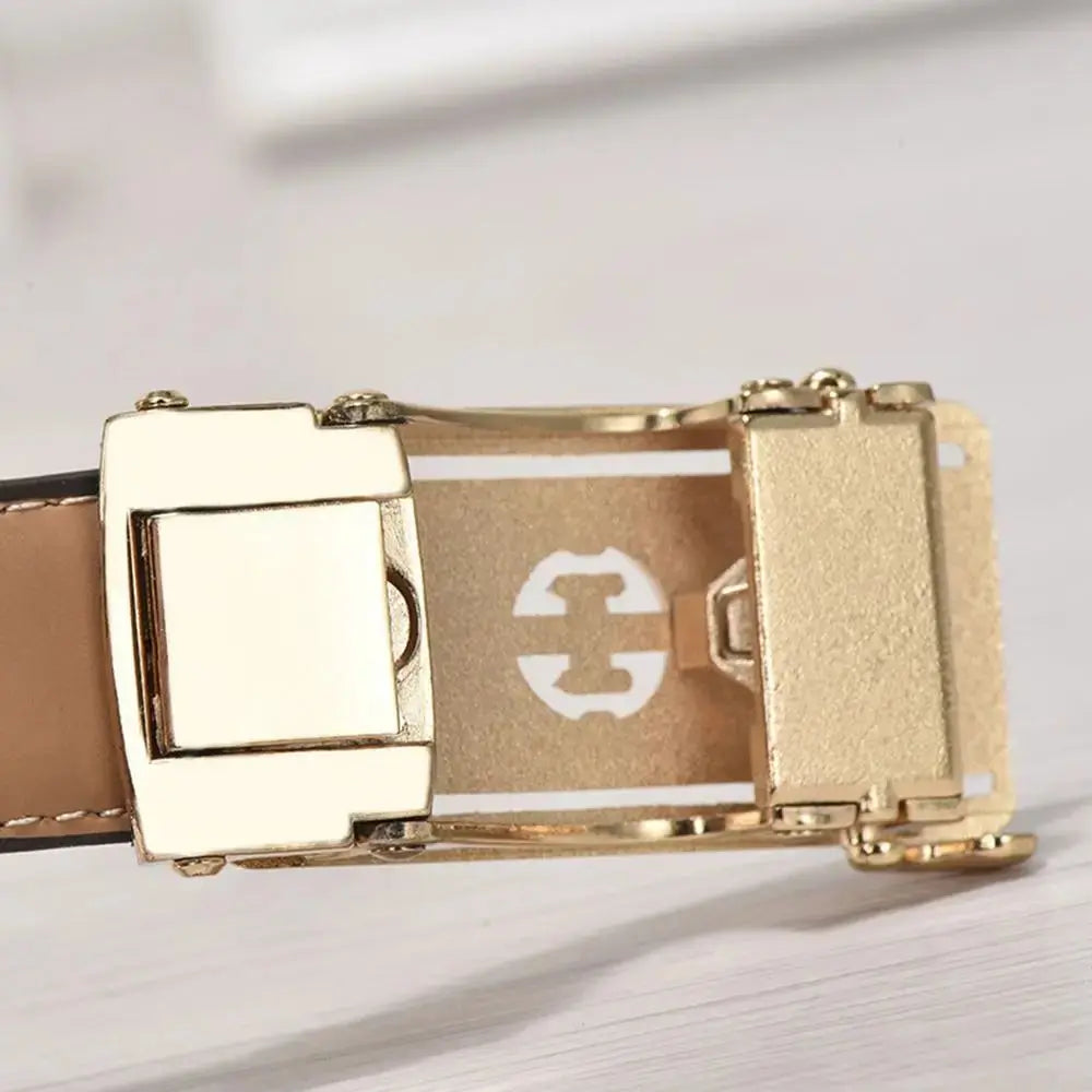 Women's Luxury Genuine Leather Belt — Automatic Buckle Waistband (105 cm) TrenLux Wear
