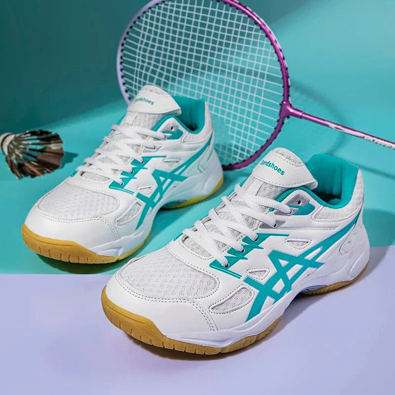 Unisex TrendLux Wear anti-slip court sneakers for badminton and table tennis, athletic shoes with grip for indoor sports.