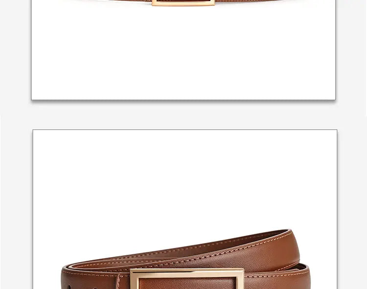 Women's Genuine Leather Belt — Metal Buckle Strap for Jeans & Dresses TrenLux Wear