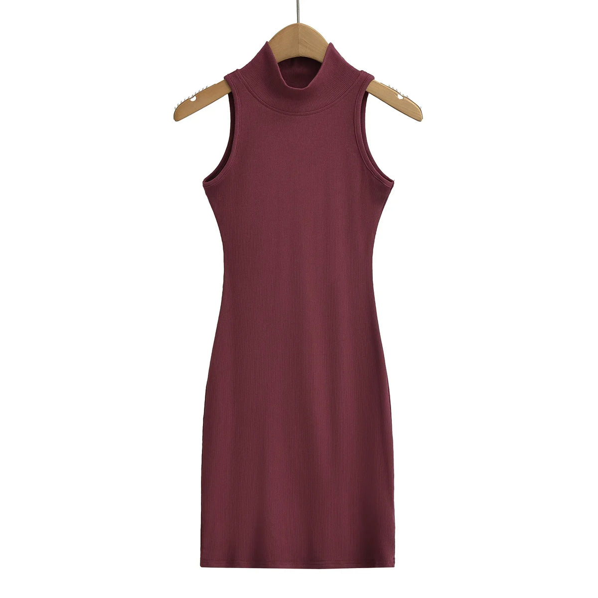 Women's knit turtleneck bodycon ankle-length maxi dress by The Glow Sanctuary, featuring a fitted silhouette and cozy knit fabric.
