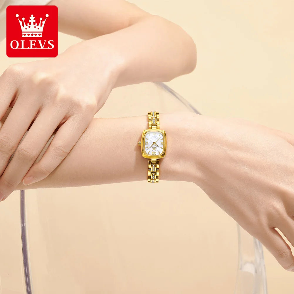 TrendLux OLEVS Women's Luxury Square Bracelet Luminous Waterproof Quartz Dress Watch