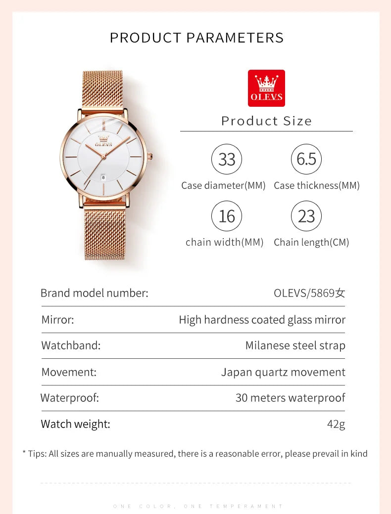 TrenLux Wear OLEVS Women's Rose Gold Luxury Stainless Steel Bracelet Quartz Gift Set TrenLux Wear