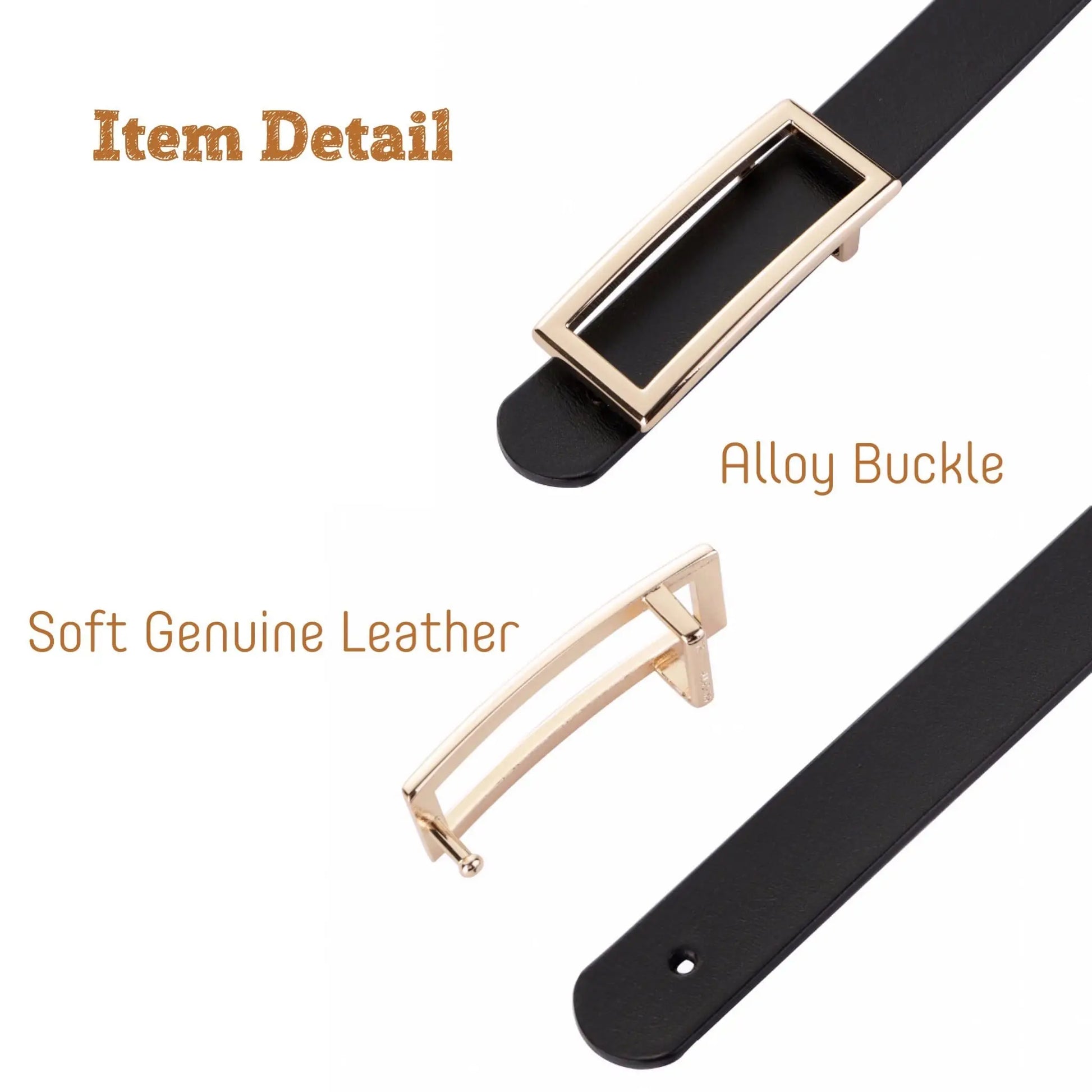 Women's Genuine Leather Belt — Metal Buckle Strap for Jeans & Dresses TrenLux Wear