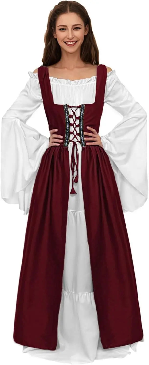 TrenLux Wear Women's Polyester Medieval Renaissance Faire Costume Dress The Glow Sanctuary