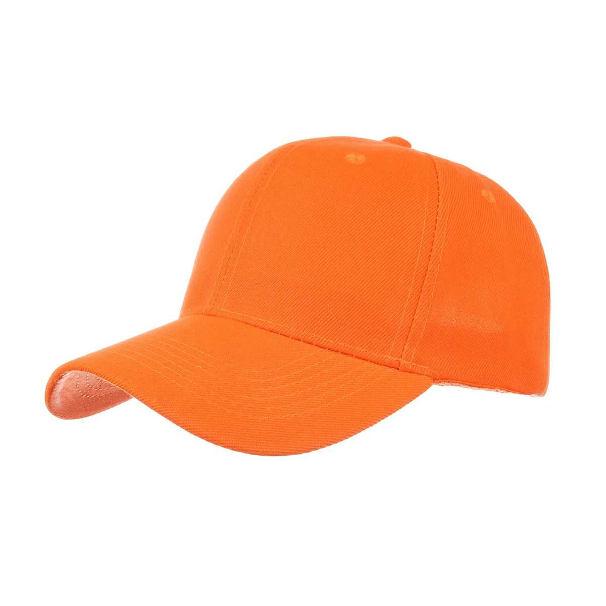 Unisex solid color baseball cap by TrendLux Wear, 5-panel structured hat in a neutral shade, front view showing adjustable strap